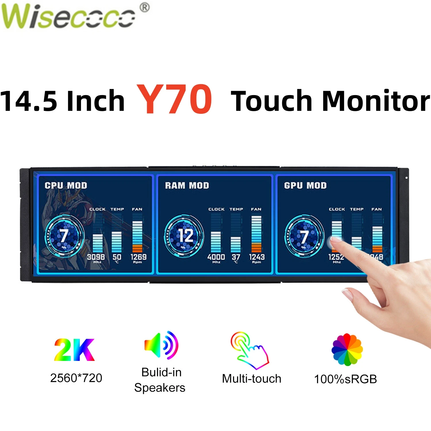 Pc Gaming Y60 - Wisecoco 12.6/14.5 인치 2K IPS PC