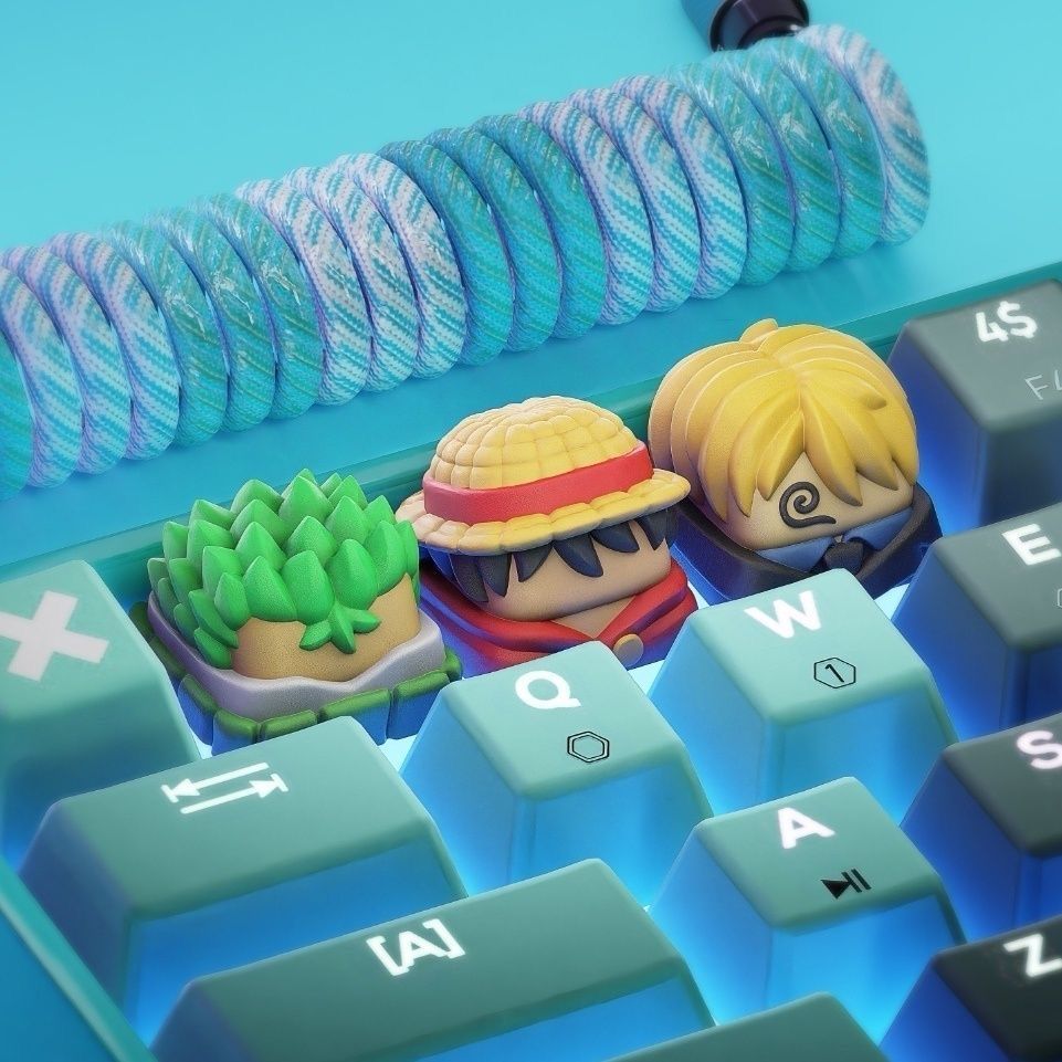 Custom Keycaps - 새로운 카와이 원피스 루피 키캡 조로