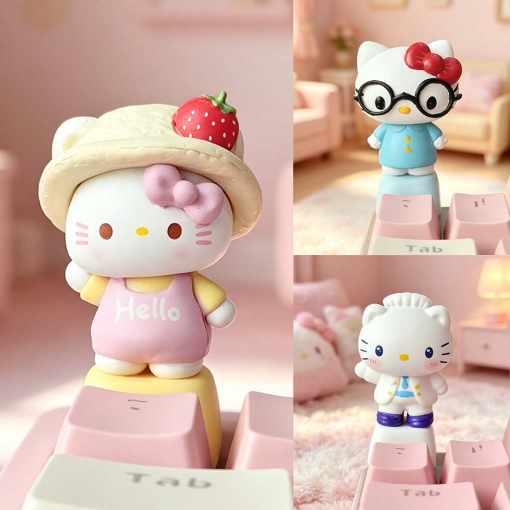 귀여운 3D 헬로 키티 키캡 기계식 키보드 용 수제 수 - Custom Keycaps 리뷰 및 가격