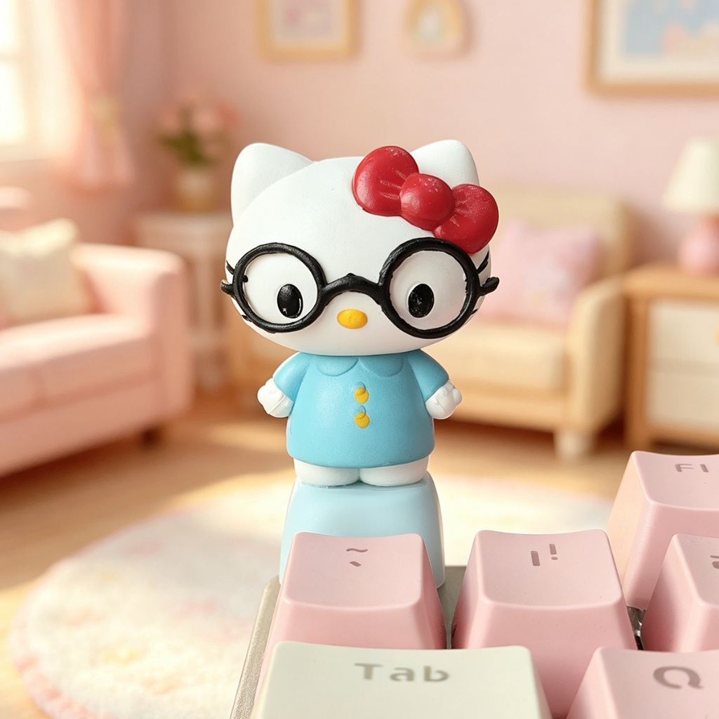 귀여운 3D 헬로 키티 키캡 기계식 키보드 용 수제 수 - Custom Keycaps 리뷰 및 가격