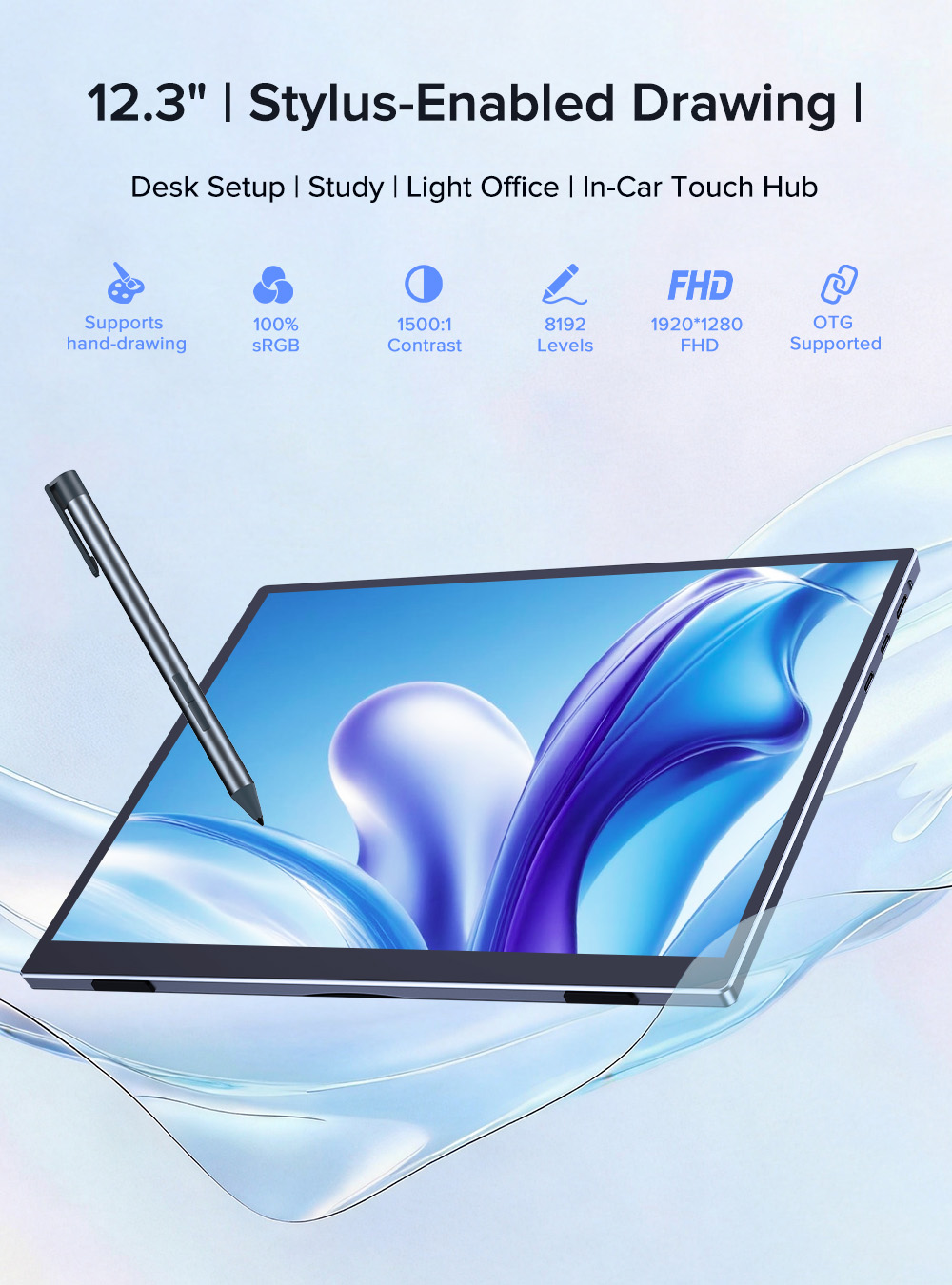 UPERFECT 터치 휴대용 모니터 12.3인치 외부  - Pc Gaming Y60 리뷰 및 가격