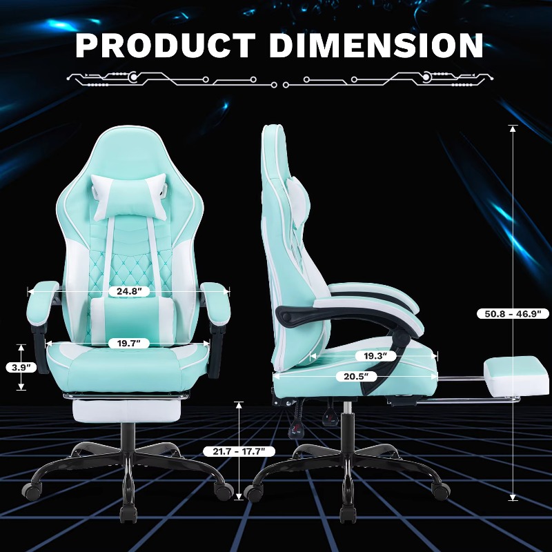 마사지 기능이 있는 게이밍 의자, 발 받침대가 있는 인 - Pc Gaming Chair 리뷰 및 가격