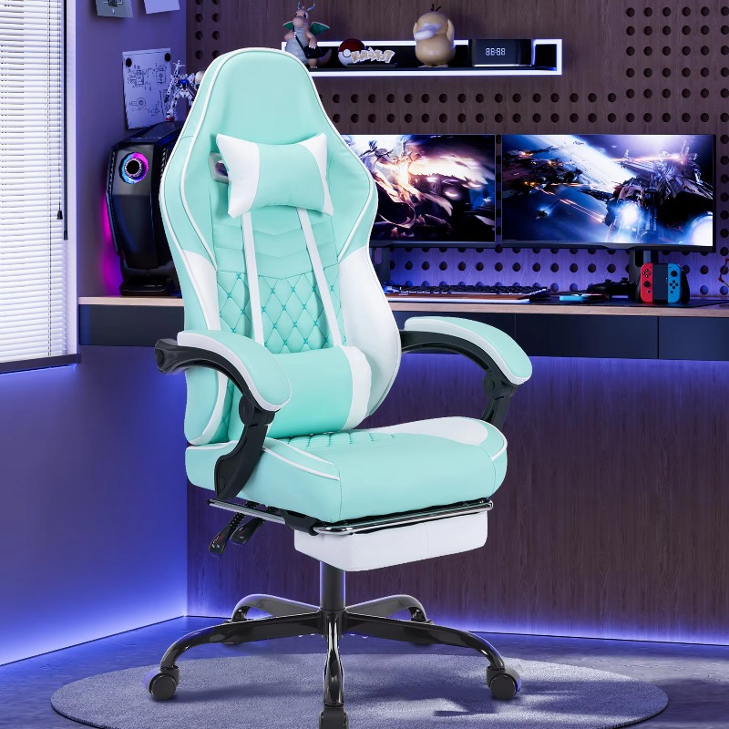 마사지 기능이 있는 게이밍 의자, 발 받침대가 있는 인 - Pc Gaming Chair 리뷰 및 가격
