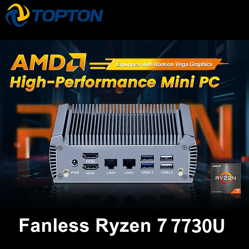 Topton FU02 팬리스 미니 PC AMD Ryze - Pc Gaming Ryzen 7 리뷰 및 가격