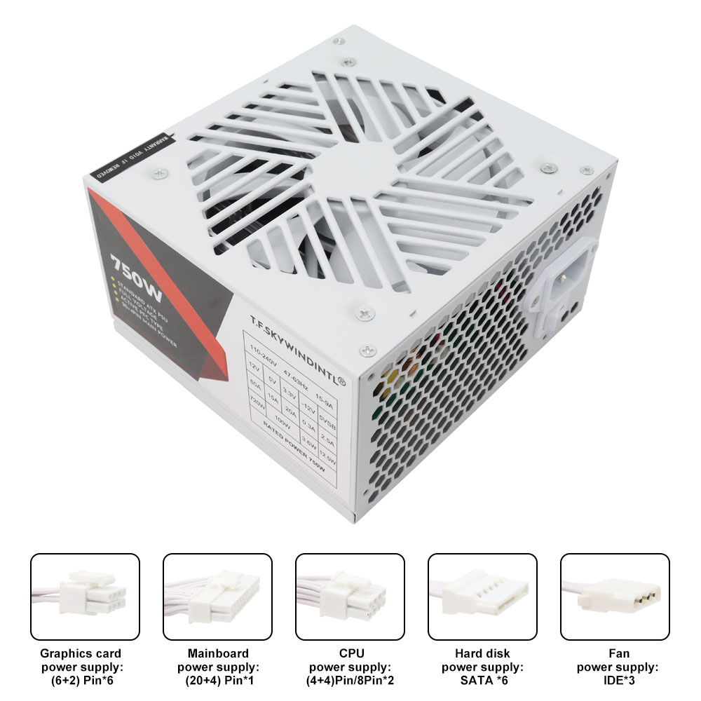 화이트 750W PSU PC 전원 공급 장치 컴퓨터 게 - Pc Gaming Watt 리뷰 및 가격