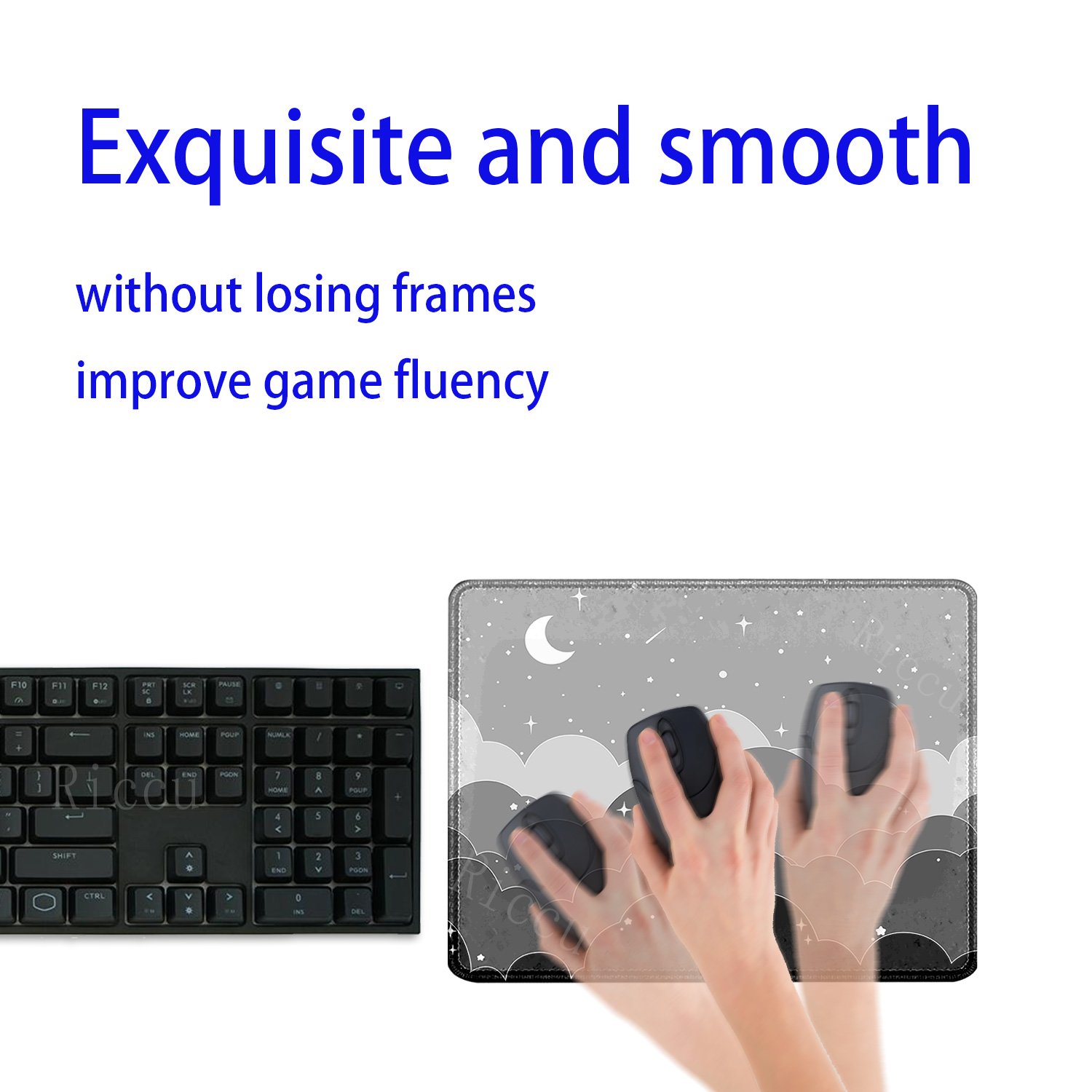 흑백 구름 달 작은 사이즈 마우스패드 귀여운 만화 컴퓨 - Pc Gaming Cloud Free 리뷰 및 가격