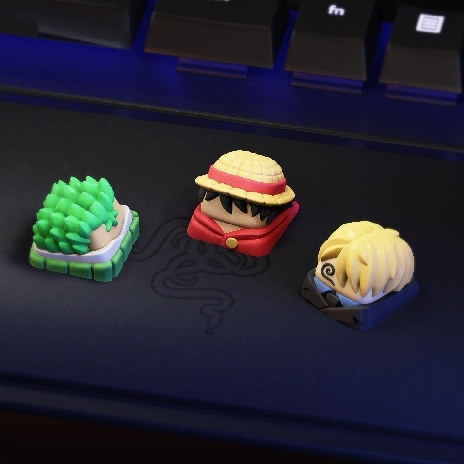 새로운 카와이 원피스 루피 키캡 조로 산지 애니메이션  - Custom Keycaps 리뷰 및 가격